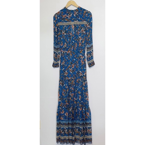 NWT VERONICA BEARD Sama Tiered Floral-print Fil Coupé Silk Georgette Maxi Dress - Picture 9 of 15